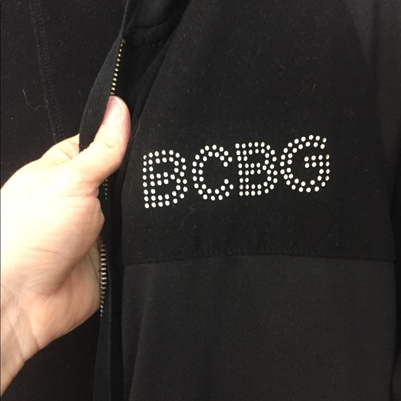 BCBG Large Black zipper hoodie - Picture 2 of 5